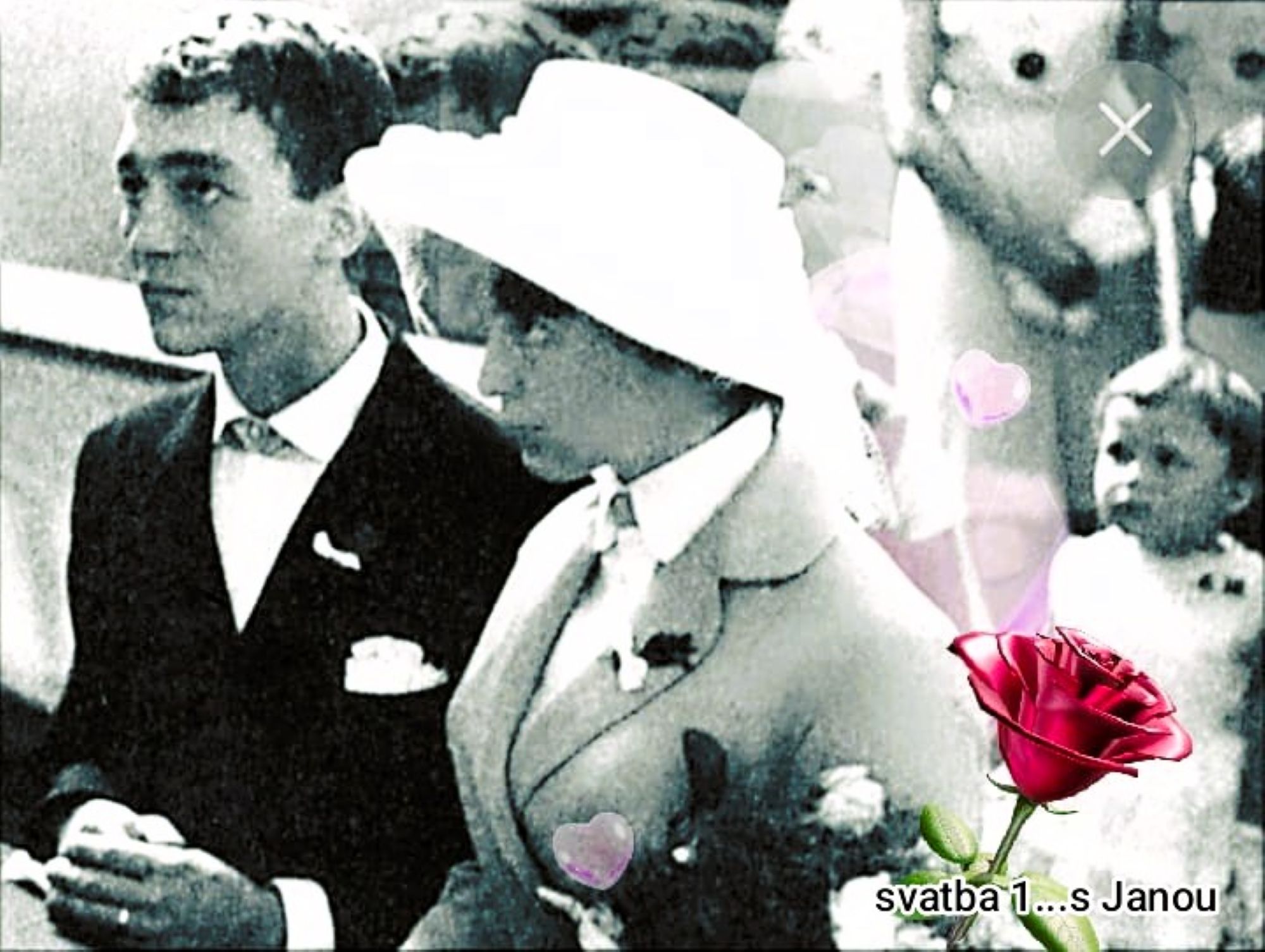 Fotografie z první svatby Jiřího Krampola