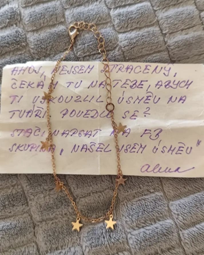 Fotografie z FB skupiny našel se úsměv se svolením autorky paní Lenky