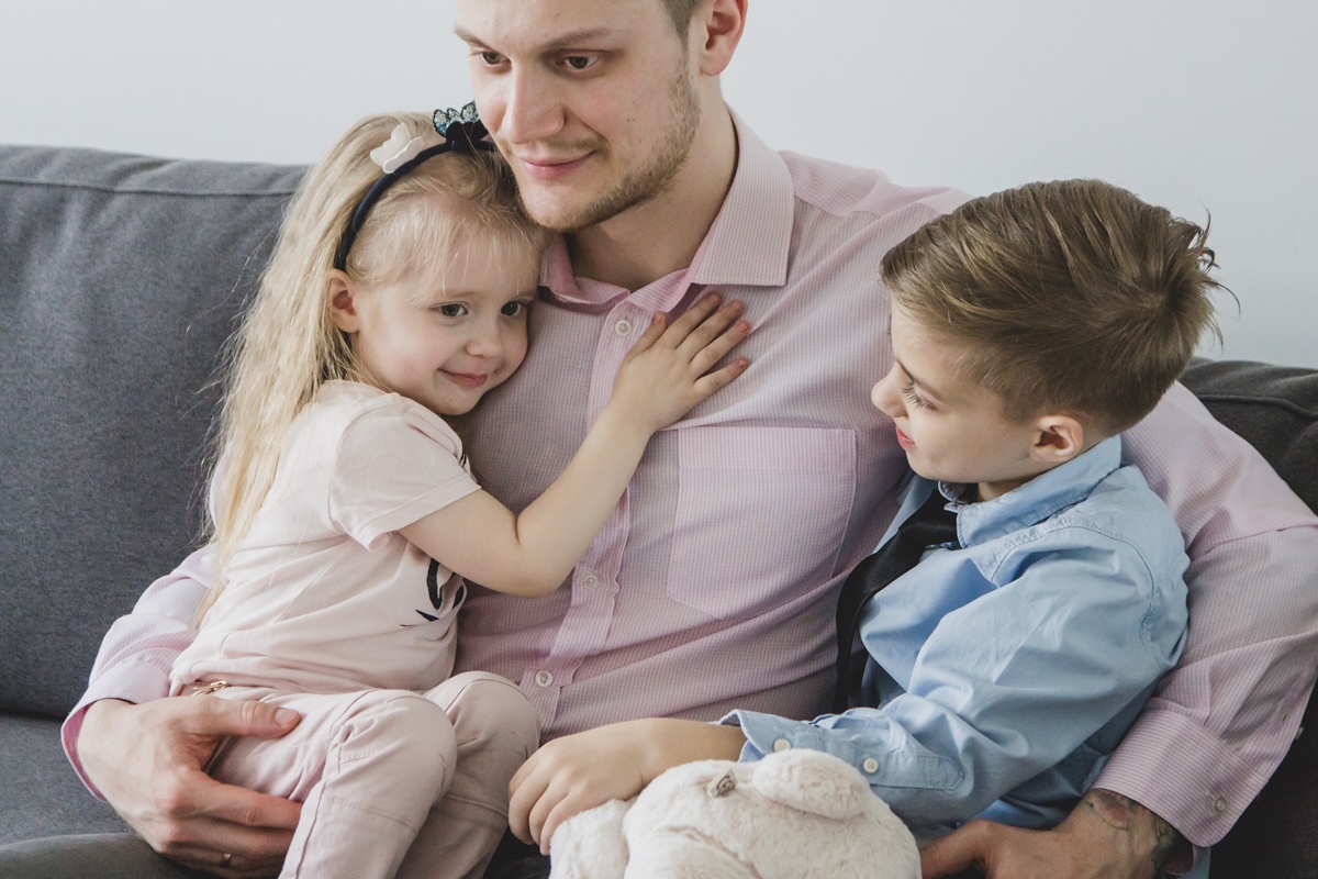Fotografie táty s dětmi
