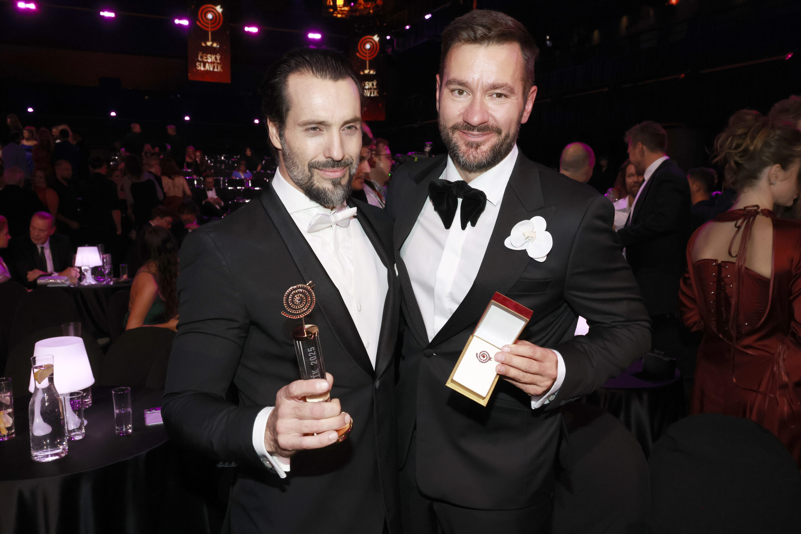 Fotografie Václava Noid Bárta a Marka Ztraceného z udílení cen Český slavík 2025