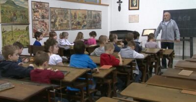 Fotografie retro školní učebny