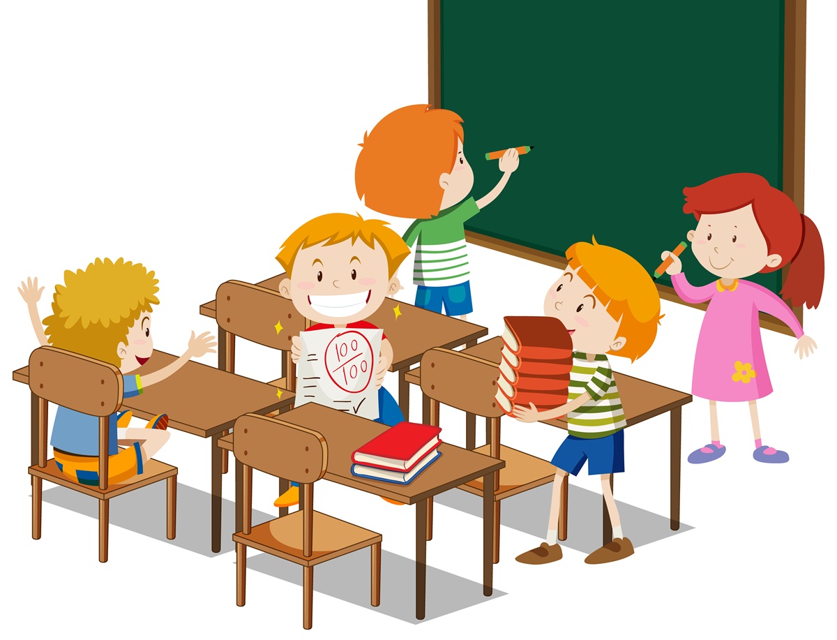 Fotografie animované třídy s dětmi