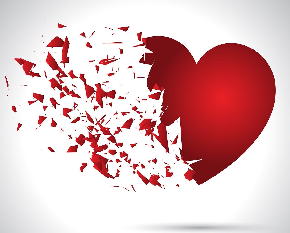 Fotografie symbolu zlomeného srdce